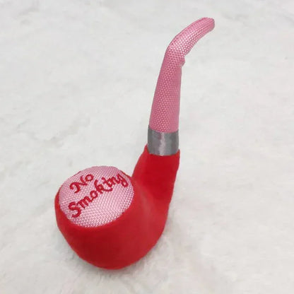 1Pc Plush Squeak Toys for Dogs Pipe Smoking  Squeaker Toy For Small Dogs