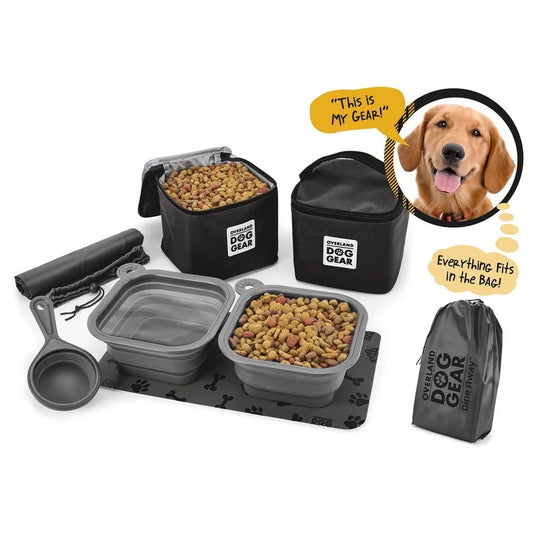 Pet Travel Food Set Collapsible Dog Bowls Carrier