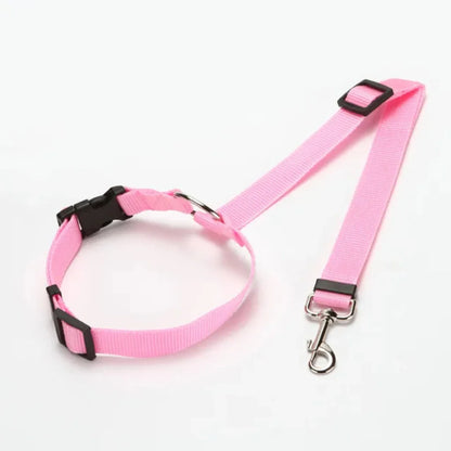 Two-in-one Nylon Adjustable Dogs Harness, Collar.  Car Seat Belt Lead Leash