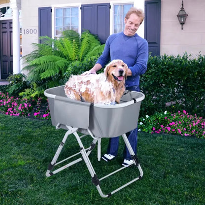Elevated Dog Bath Tubs Grooming ,Foldable Adjustable, Ideal For Medium To Large