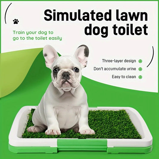 Reusable Silicone and PP Leak-Proof Dog Potty Training Pads - Indoor Pet Toilet with Grass Surface for Easy Cleaning, Hygiene Pup