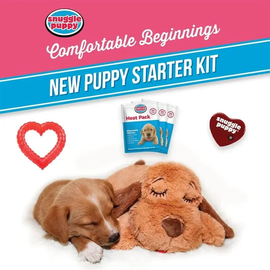 Original Starter Kit for Anxiety Relief and Calming Aid, Biscuit Colored Puppy Included and Pink Toy