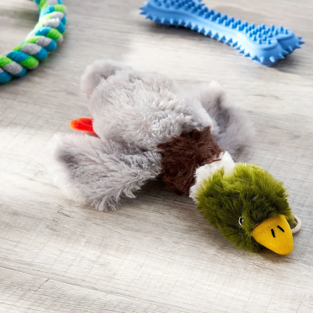 3 Pack Squeaky Mallard Duck Dog Toy Chew Level 2 Soft Fetch Toy Moderate Chewers Fun Playtime