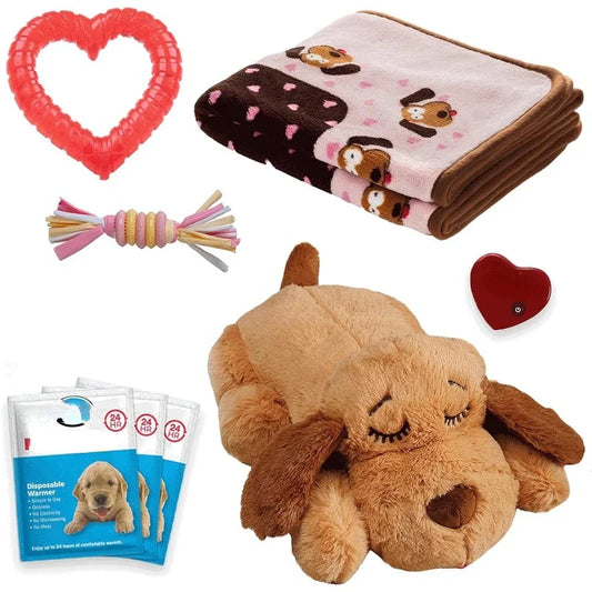 Original Starter Kit for Anxiety Relief and Calming Aid, Biscuit Colored Puppy Included and Pink Toy