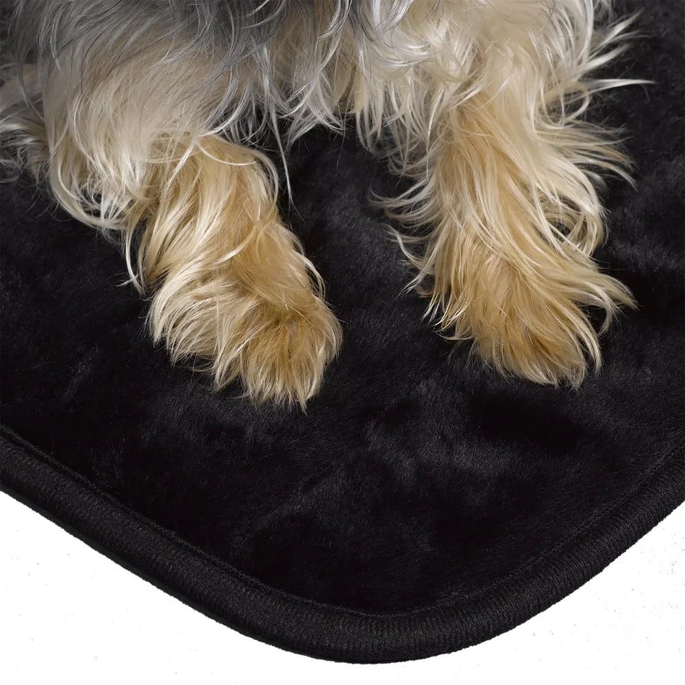 Deluxe Pet Mat 24" Washable Dog Bed Non Skid Bottom Plush Soft Synthetic Fur Keeps Pets Cool Warm