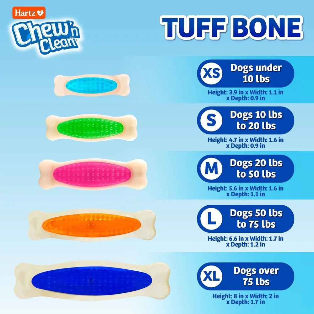 Durable Chew Toy Dogs Bacon Scented Dental Hygiene Extra Large Nylon Tuff Bone Textured Nubs Active Chewers