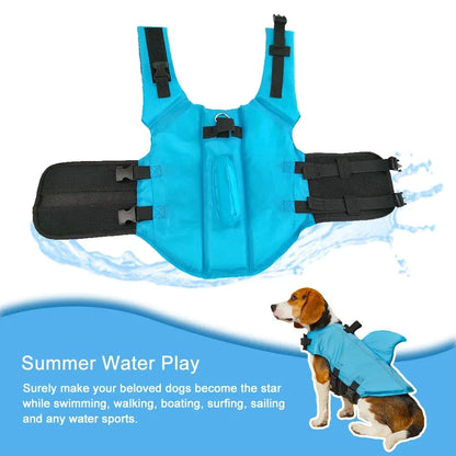 Shark Fin Dog Life Jacket Enhanced Buoyancy Small Dogs Safety Vest with Handle for Dogs Surfing