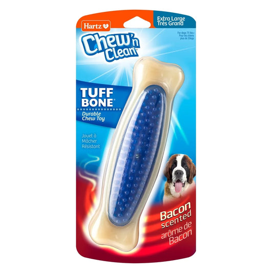 Durable Chew Toy Dogs Bacon Scented Dental Hygiene Extra Large Nylon Tuff Bone Textured Nubs Active Chewers