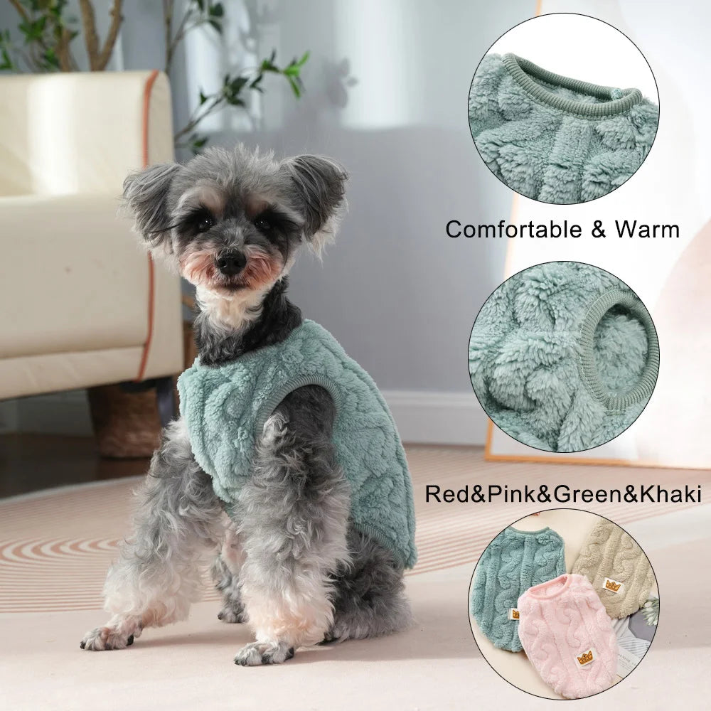 Fleece Dog Jacket For Small Medium Dogs Cats. Autumn Winter Vest Clothing