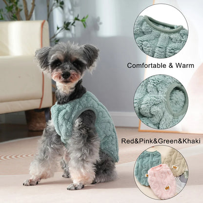 Fleece Dog Jacket For Small Medium Dogs Cats. Autumn Winter Vest Clothing