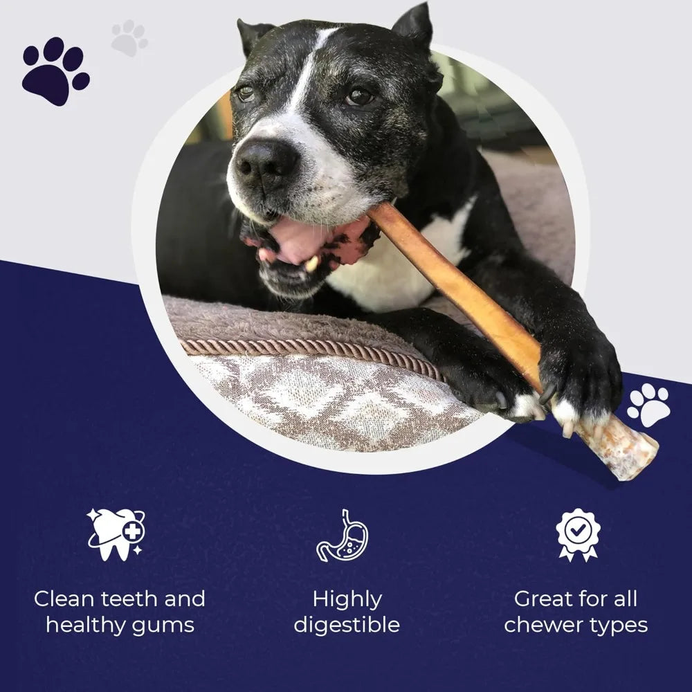 Jumbo Bully Sticks – 12 Inch, 6 Pack Dog Chews, 100% Natural, Single Ingredient, Free-Range Grass-Fed Beef – Long Lasting