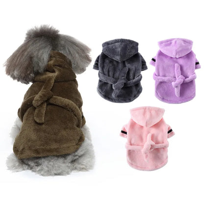 Dog Bathrobe with Hooded.  Soft Bath Drying Towel For Puppy/Cats