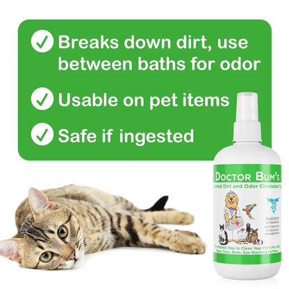 All Natural Pet Odor Eliminator Spray. Dogs Cats Gentle Cleanser Removes Dirt Dander Grime Safe All Pets