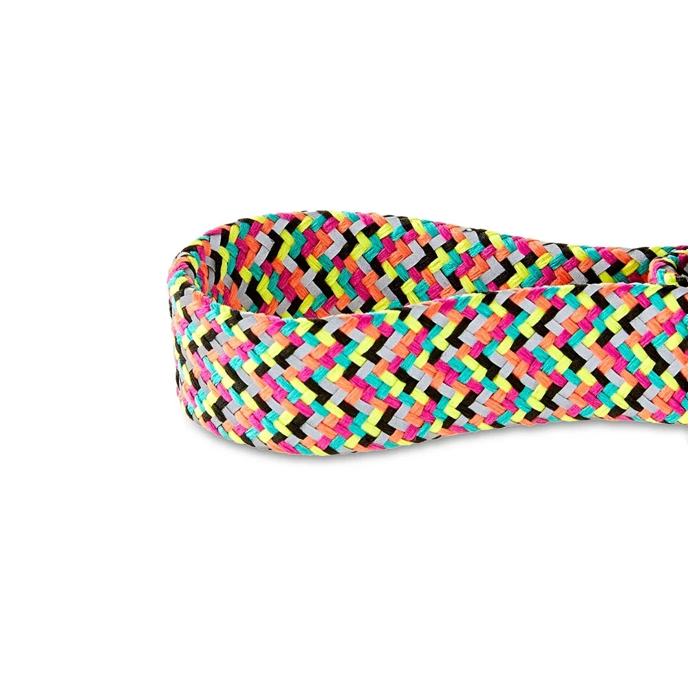 Reflective Adjustable Dog Collar Small Multi Color Chevron Pattern Easy Leash Attachment Safe Night Visibility Comfortable Fit