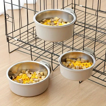 Anti Tipping dog bowl.  Adjustable Stainless Steel Bowl, Perfect Hanging Feeder for Providing Food and Water for Dogs
