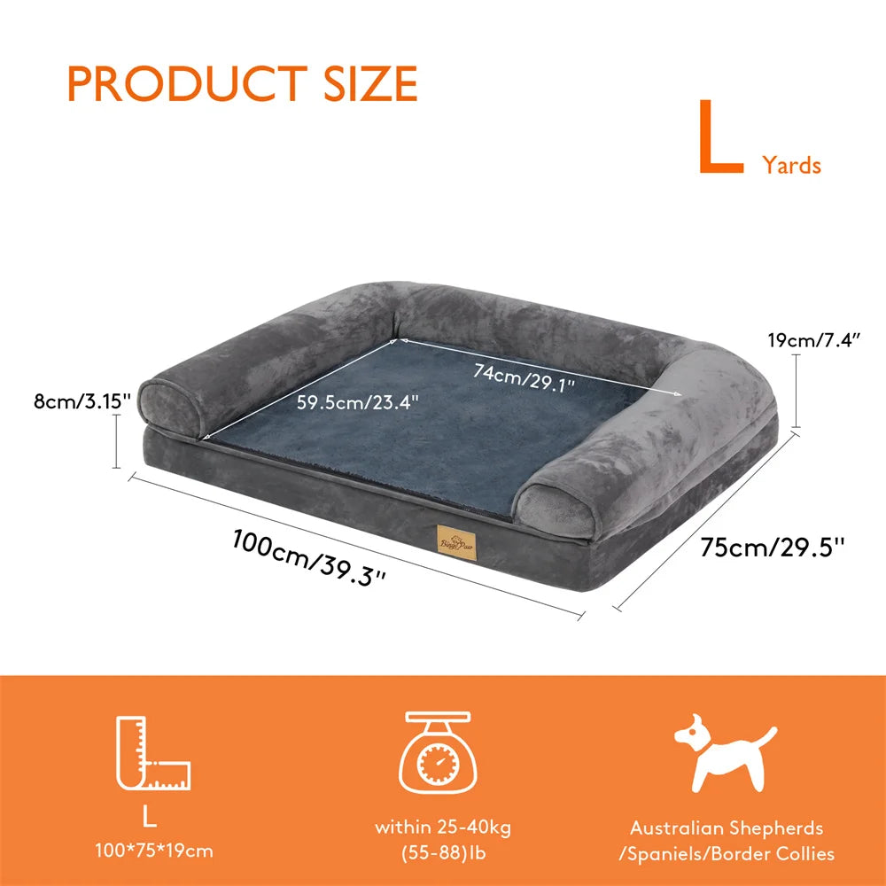XXXL Large Calming Dog Bed. Orthopedic Memory Foam. Sofa Couch Waterproof Removable Cover Plush Mat