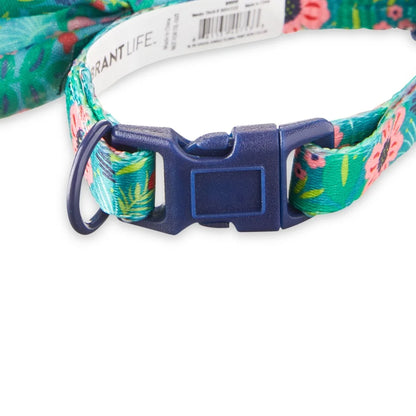 Adjustable Jungle Floral Dog Collar with Bow. XS Small Dogs. Comfortable Leash Attachment Perfect Spring Summer