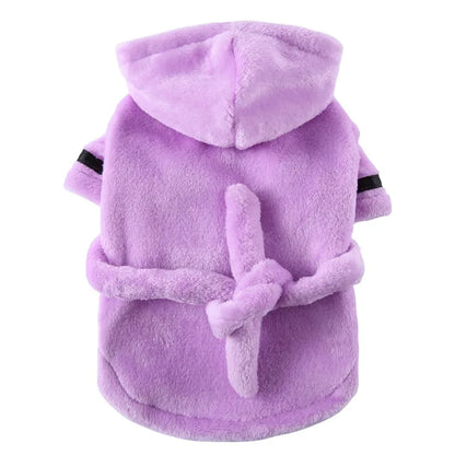 Dog Bathrobe with Hooded.  Soft Bath Drying Towel For Puppy/Cats