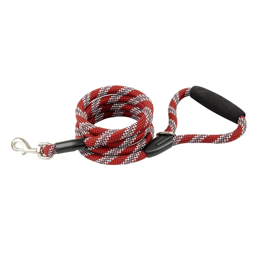 Heavy Duty Reflective Dog Leash. 6Ft Padded Handle Red Rope Medium Large  Evening Walks Durable Clip