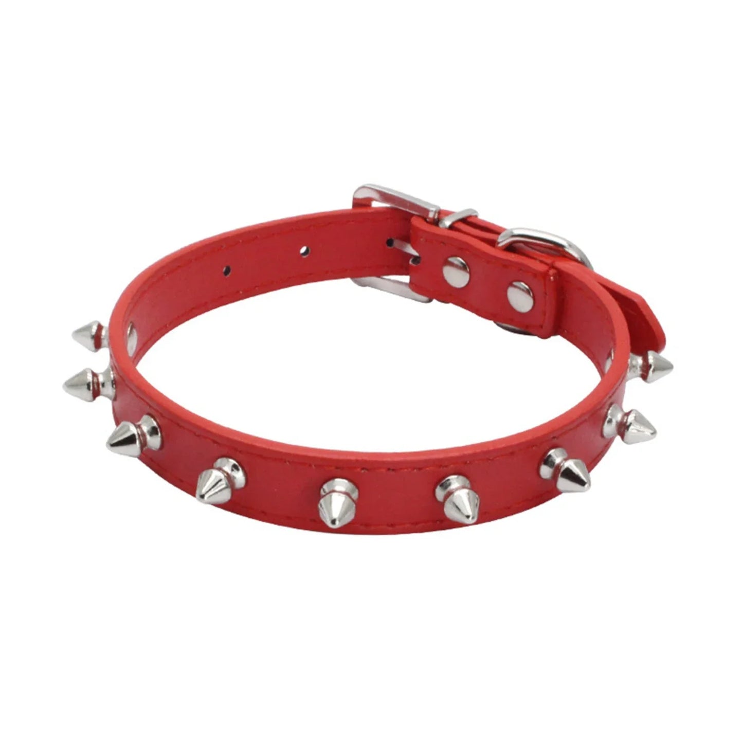 1pc Cool Collar Leather, Spiked Studded, Small Medium Colorful Pets Necklace