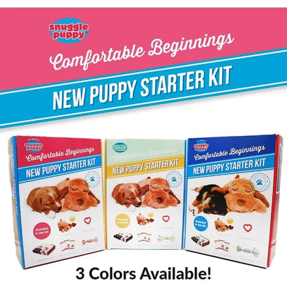 Original Starter Kit for Anxiety Relief and Calming Aid, Biscuit Colored Puppy Included and Pink Toy