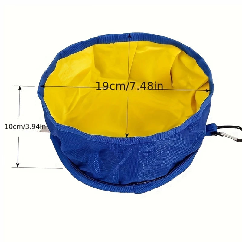 Portable Pet Water Food Feeder Bowl. Convenient, Collapsible Feeding or Water For Dog/Cat