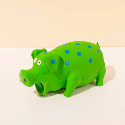 This squeaky pig dog toy is made of durable latex rubber, perfect for chewing, fetching, and interactive play that keeps your pup entertained and happy.