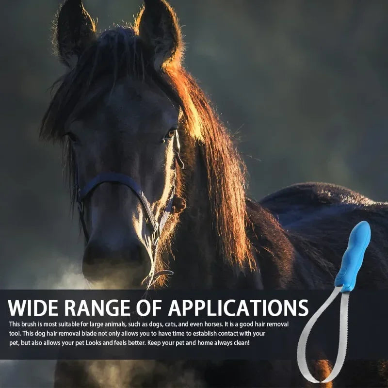 Pet Dog Metal Sweat Scraper Shedding Blade Brush Grooming Hair Care Tool