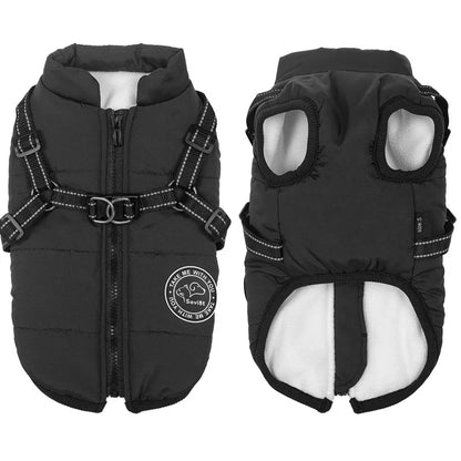 Keep your pup cand dry with this Winter Warm Dog Jacket — a waterproof fleece coat with a built-in harness, perfect for small to large dogs during chilly walks.