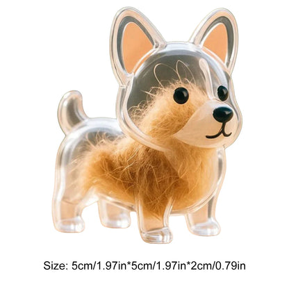 Cartoon Dog Shape Dog Hair Storage Box Transparent Hair Grooming Pet Hair Keychain Pendants or  Backpacks