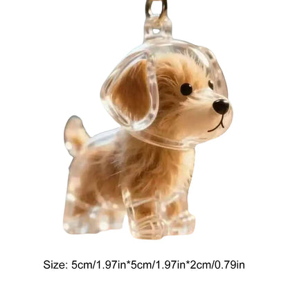 Cartoon Dog Shape Dog Hair Storage Box Transparent Hair Grooming Pet Hair Keychain Pendants or  Backpacks