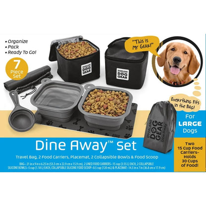 Pet Travel Food Set Collapsible Dog Bowls Carrier