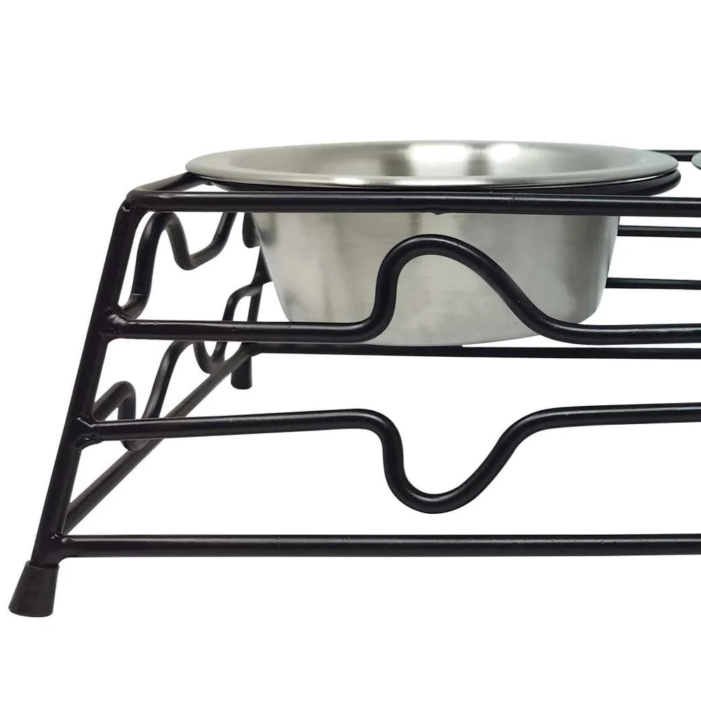 Elevated Dog/Cat Metal Diner Stainless Steel Bowls 12.68 fl oz 3-in-1 Compact Design Easy Clean Durable Non-Corrosive