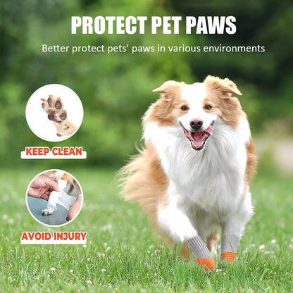 4Pcs Outdoor Dog Boots  Paw Protector Comfortable Waterproof Shoes Anti-slip Boots For Small Medium Large Dogs