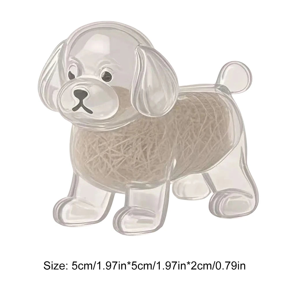 Cartoon Dog Shape Dog Hair Storage Box Transparent Hair Grooming Pet Hair Keychain Pendants or  Backpacks