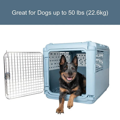 Sport Pet Designs, Dog Kennels, 30" Collapsible Plastic Pet Kennel/Crate, Blue, Medium