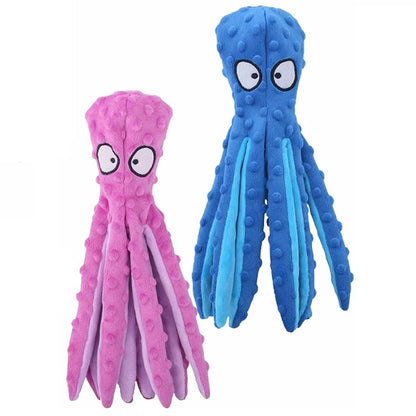 2Pcs Pet Plush Toy for Cat/Dog, Chew Toy, Octopus Shell, Puzzle, Bite Resistant Interactive