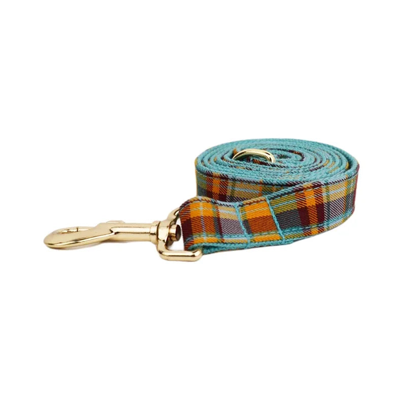 High Quality Custom Design Logo Cotton Pet Accessories Personalized Dog Collar Leashes Harness Bow Set