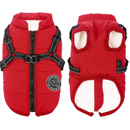 Keep your pup cand dry with this Winter Warm Dog Jacket — a waterproof fleece coat with a built-in harness, perfect for small to large dogs during chilly walks.