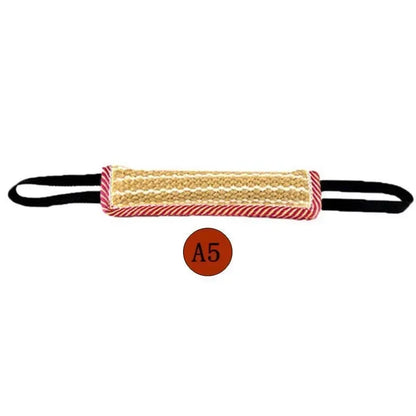 Dog Biting Pillow.  Tug Stick Hemp Training Chewing Durable Linen Molar Clean Teeth Interactive Toys Outdoor 2 Rope