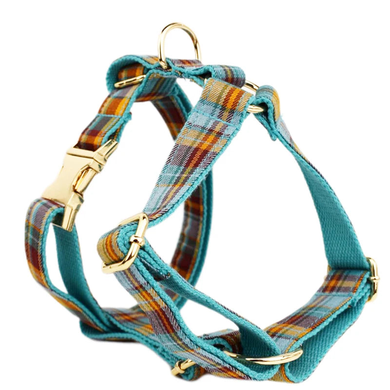 High Quality Custom Design Logo Cotton Pet Accessories Personalized Dog Collar Leashes Harness Bow Set