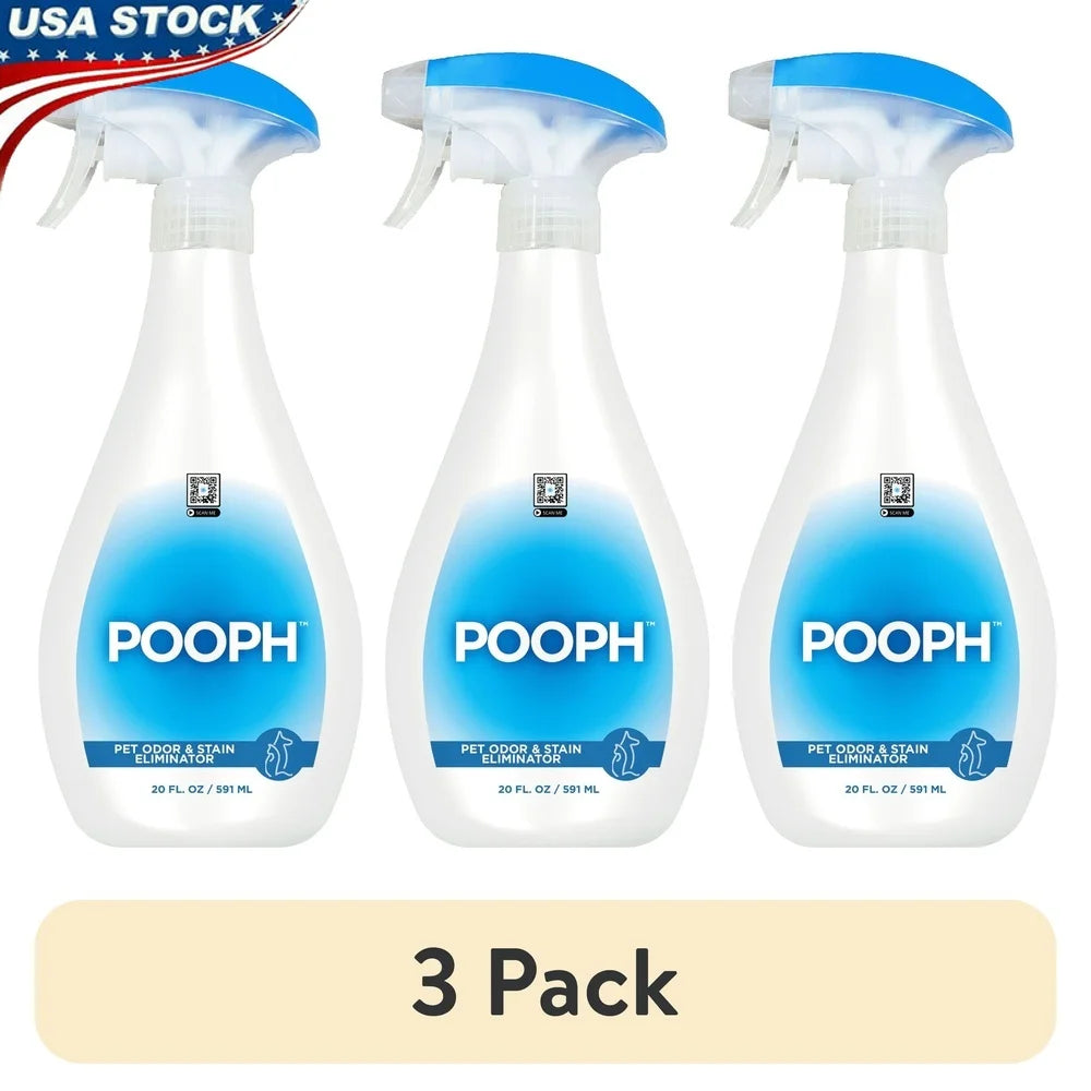 3 Pack Pet Odor Eliminator Spray Fragrance Free Safe Pets Fast Acting Odor Removal Home Carpet Furniture