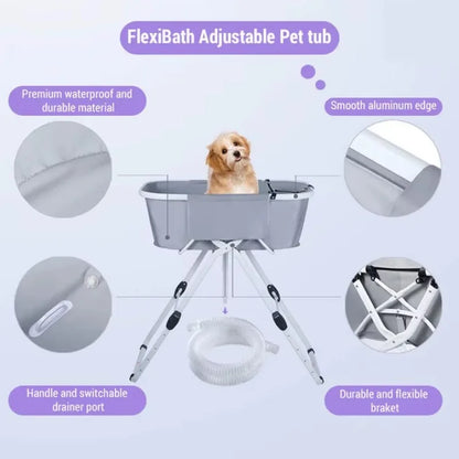 Elevated Dog Bath Tubs Grooming ,Foldable Adjustable, Ideal For Medium To Large