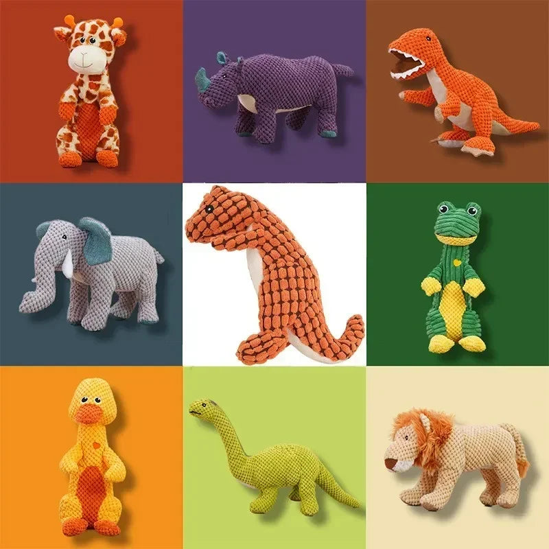 These Squeaky Plush Pet Toys feature fun animal shapes and durable designs, perfect for medium to large dogs who love to chew, play, and stay entertained.
