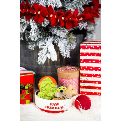 Paw Humbug Pet Bowl, Speckled Food Dish, Holiday , Holds 3 Cups