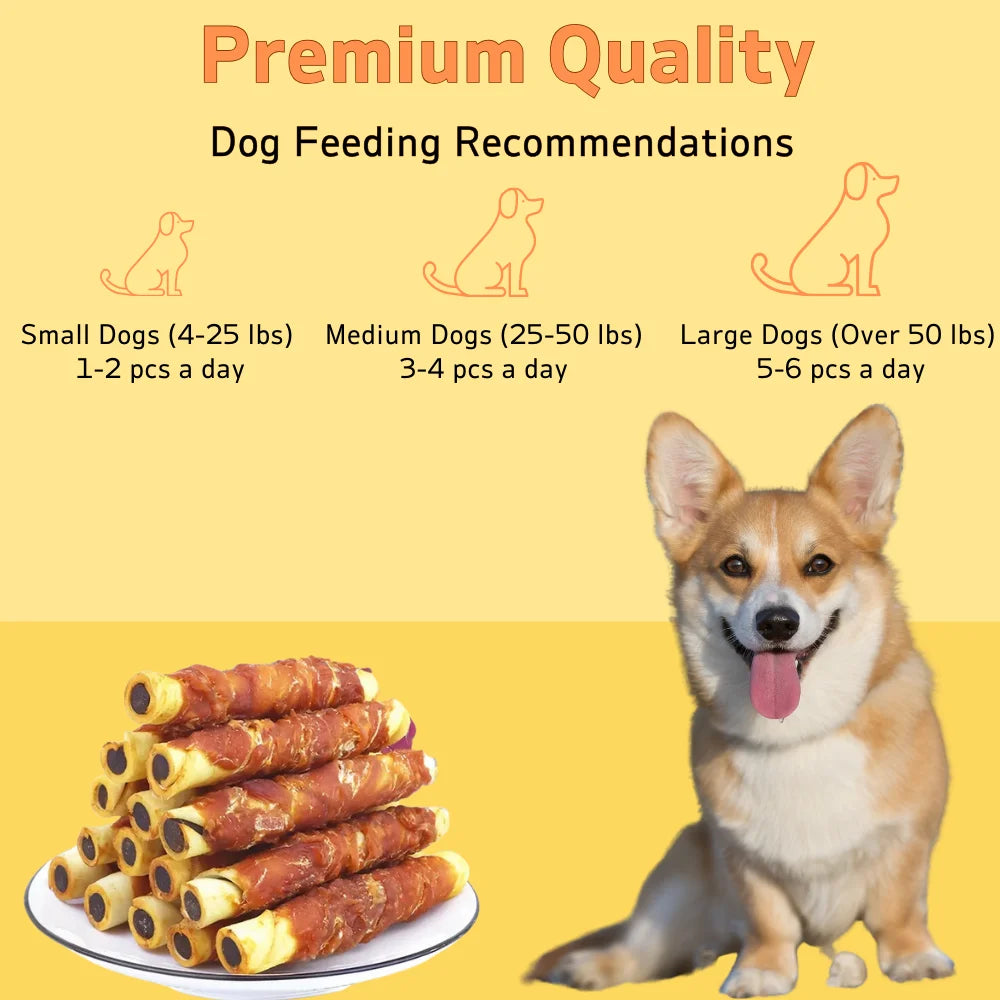 Chicken Wrapped Cowhide Chocolate Stick, Meat Dog Snacks, Made From Chicken Meat And Beef Skin, Beef Stuffing