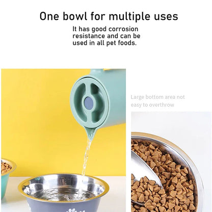 Cute Dog Bowls for Medium/Large Dogs Stainless Steel Elevated Raised
