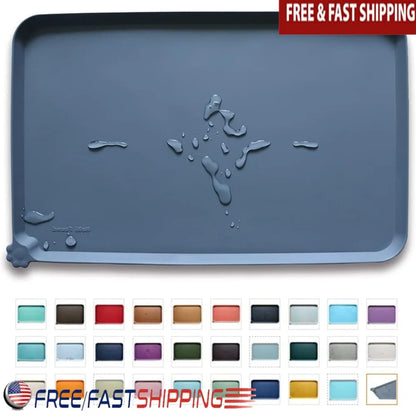 Waterproof Pet Feeding Mats Non-Slip High Lip Silicone Food Water Spill Proof Durable Easy Clean Travel Mat