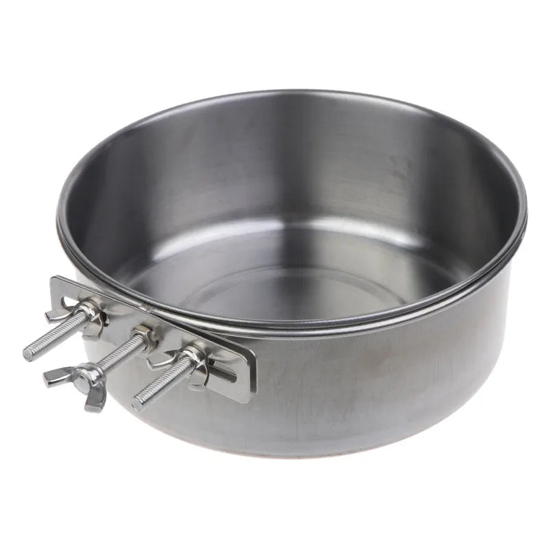 Pet Bowl Can Hang Stationary. Dog Cage Bowls. Stainless Steel Hanging Bowls Durable