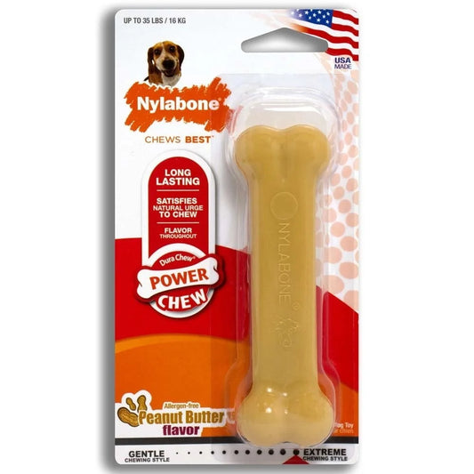 Durable Nylon Dog Chew Toy Chew Bone Peanut Butter Flavor Dental Toy Aggressive Chewers Up to 35lbs